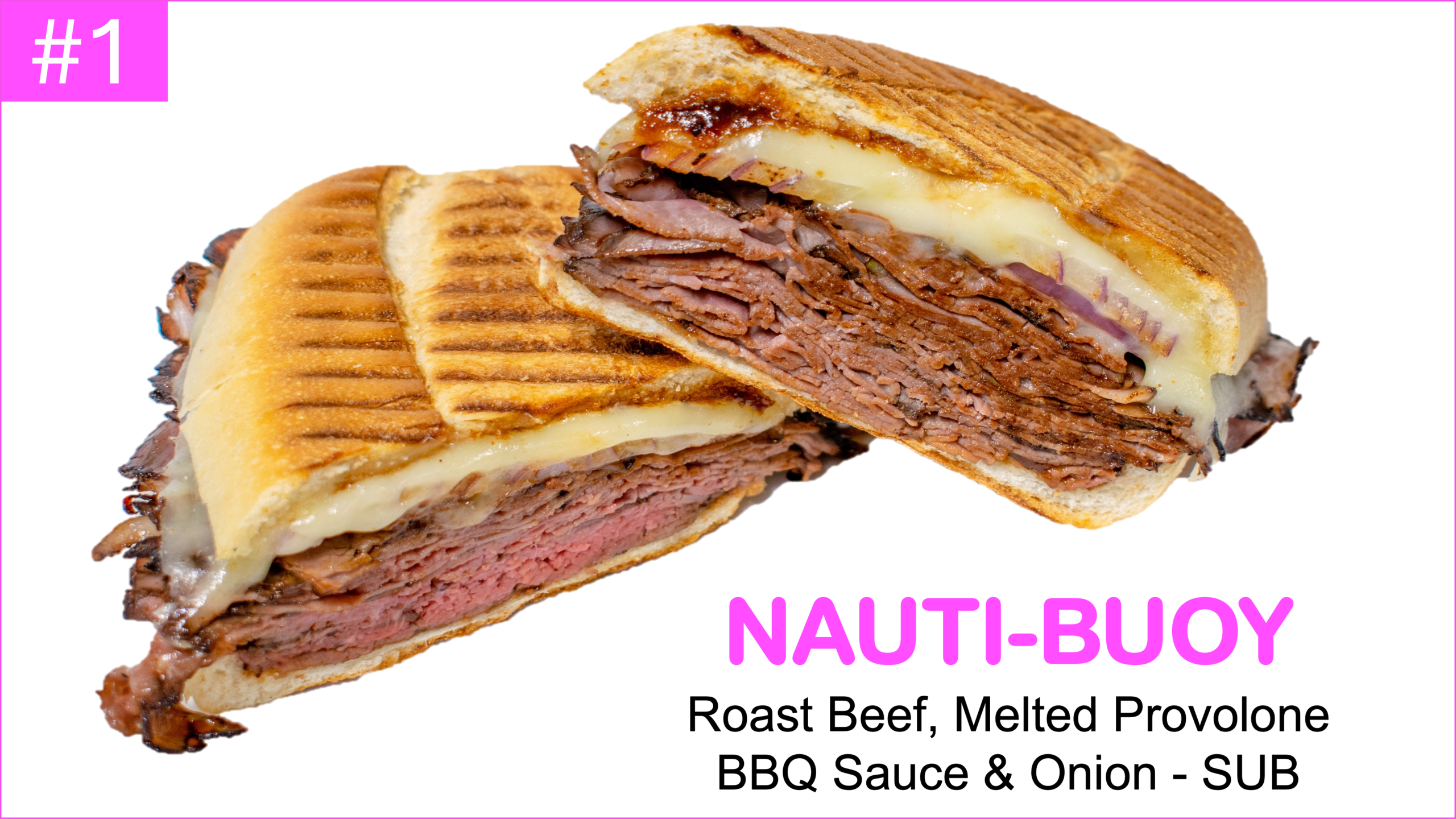 Roast Beef, Melted Provolone BBQ Sauce & Onion on a SUB