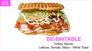Turkey, Bacon, Lettuce, Tomato, BLT Mayo on a White Toast