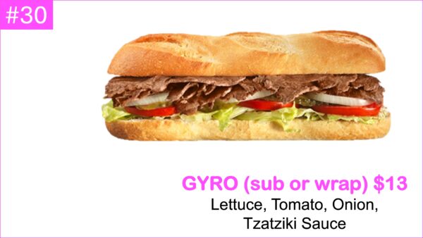 #30 – Gyro (sub or wrap)