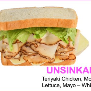 Teriyaki Chicken, Mozzarella, Lettuce, Mayo on White Bread